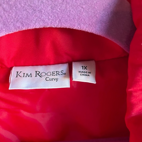 Kim Rogers Red Curvy Puffer Vest, Size 1X – Plus Size Winter Outerwear - Picture 2 of 10